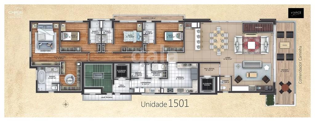 Planta 08 - 3 dorm 371m - cobertura duplex inferior