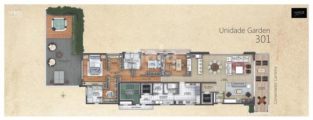 Planta 03 - 2 dorm 327m - garden