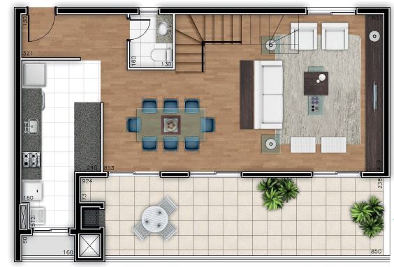 Planta 08 - 3 dorm 183m² - cobertura duplex inferior