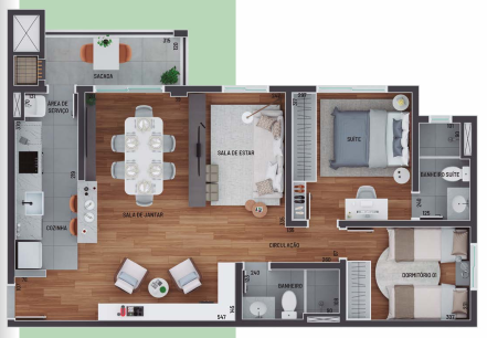 Planta 05 - 3 dorm 73 35m²