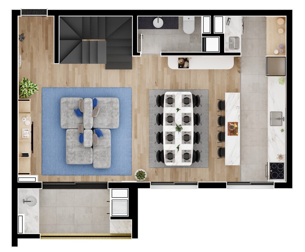 Planta 09 - 3 dorm 116 96m² - cobertura duplex - inferior