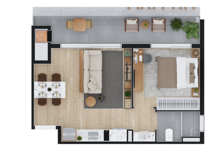 Planta 10 - 1 dorm 52m²