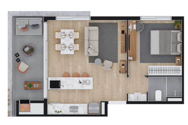 Planta 12 - 1 dorm 54m²