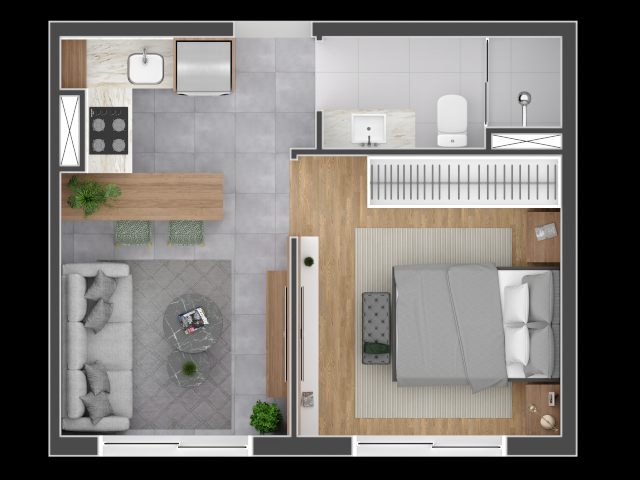 Planta 01 - 1 dorm 31m²