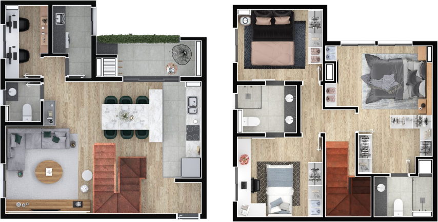 Planta 06 - 3 dorm 114 09m² - duplex