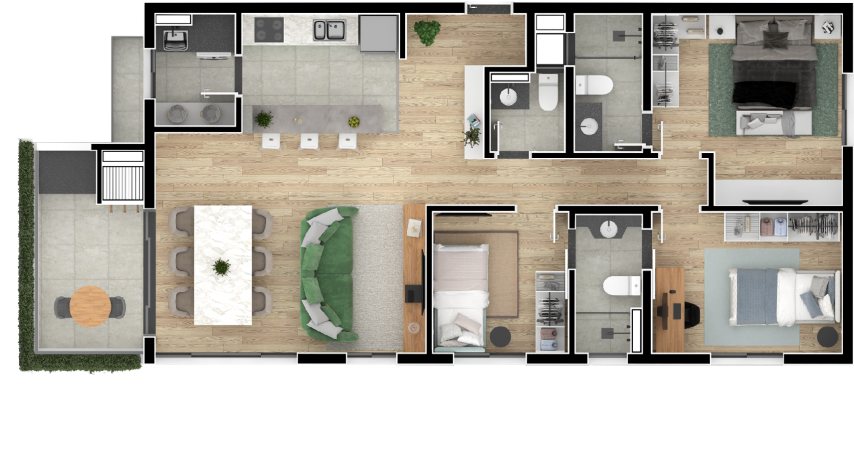 Planta 05 - 3 dorm 88 68m²