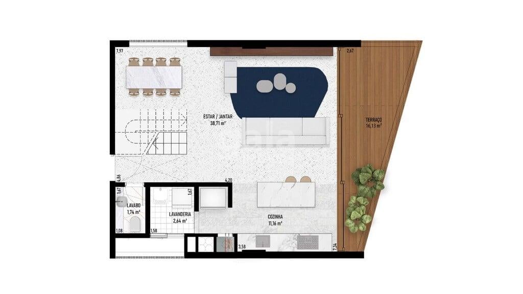 Planta 12 - 3 dorm 141,72m - duplex - inferior