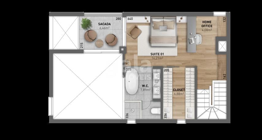 Planta 08 - 1 dorm 142 05m - duplex superior - opo