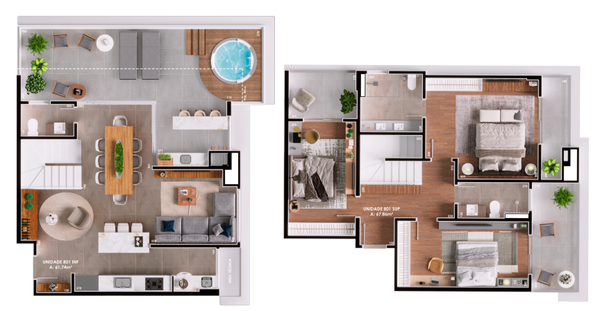 Planta 07 - 3 dorm 129 60m² - cobertura duplex