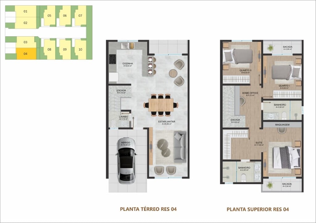 Planta 05 - 3 dorm 123,11m²