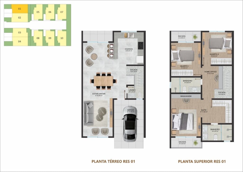 Planta 06 - 3 dorm 123,11m²