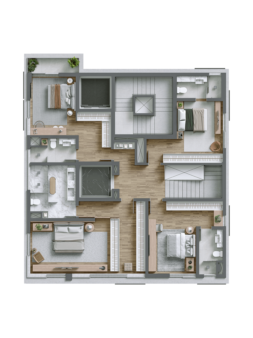 Planta 11 - 4 dorm 437m² - triplex - inferior