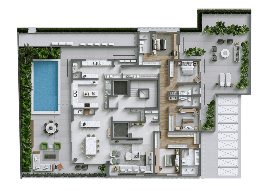 Planta 15 - 4 dorm 483m² - garden