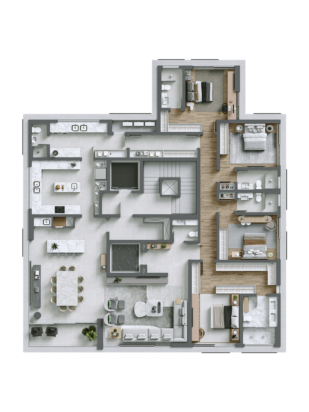 Planta 05 - 4 dorm 297m²