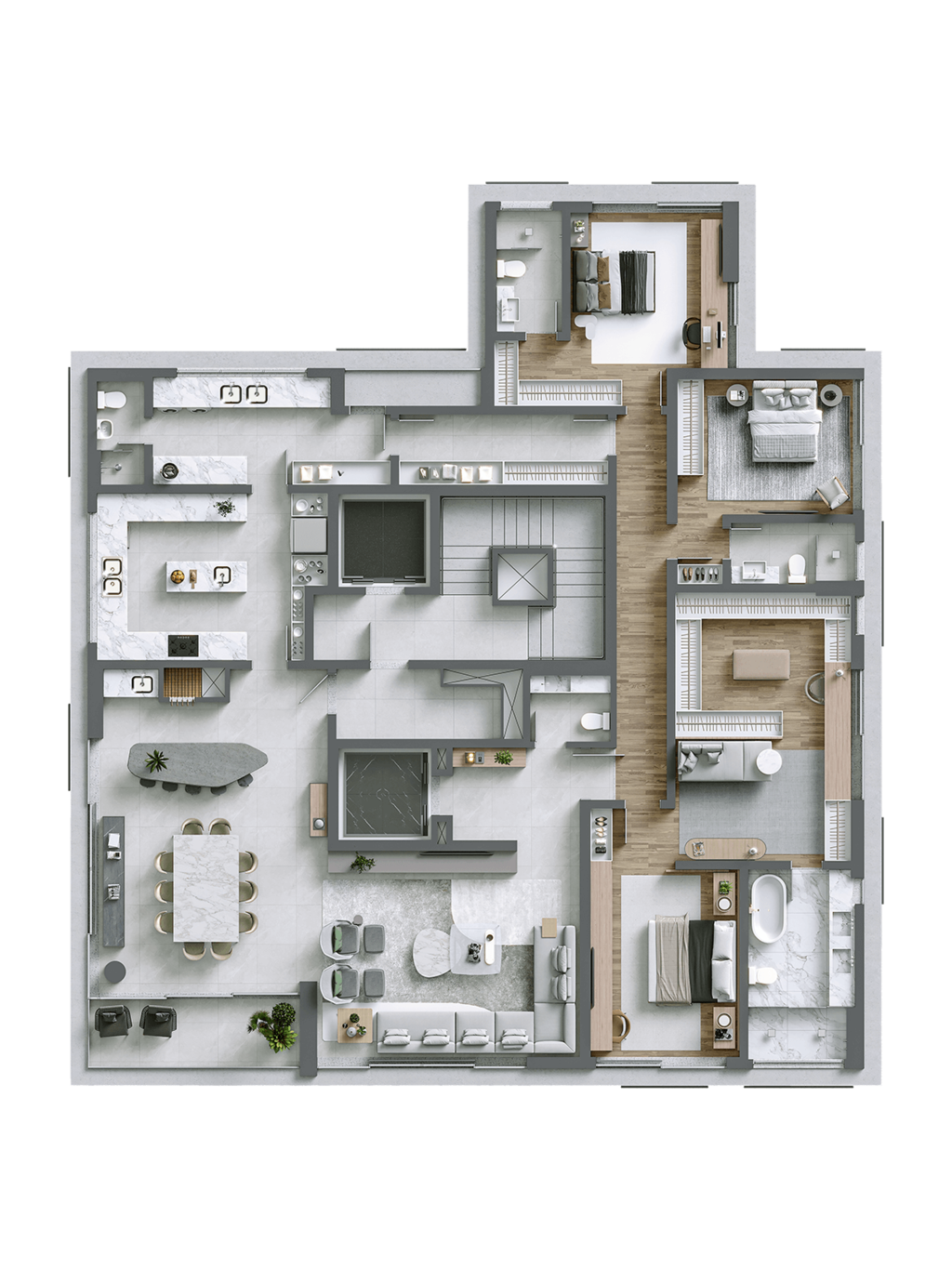 Planta 06 - 3 dorm 297m² - opção 1