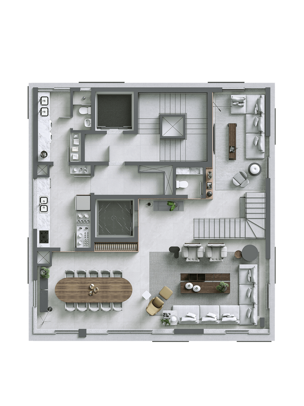 Planta 13 - 3 dorm 437m² - triplex - intermediário