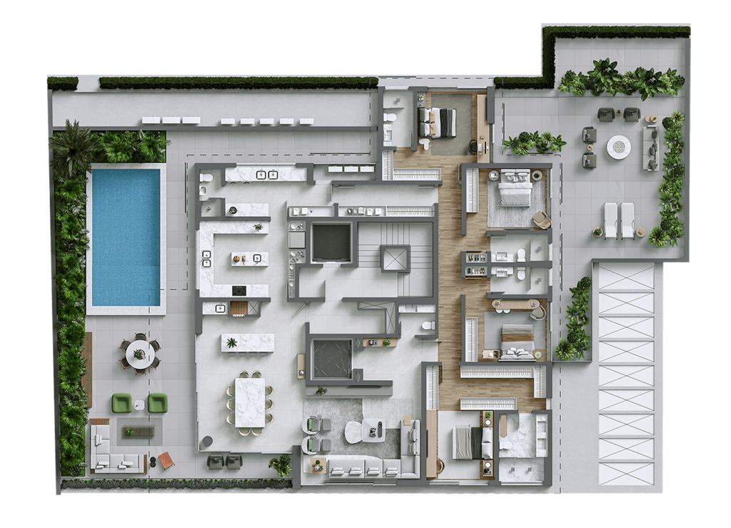 Planta 15 - 4 dorm 483m² - garden