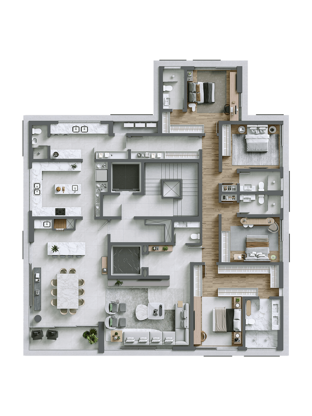 Planta 05 - 4 dorm 297m²