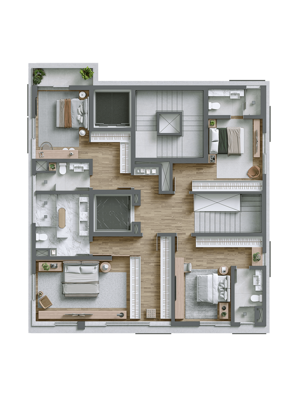 Planta 11 - 4 dorm 437m² - triplex - inferior