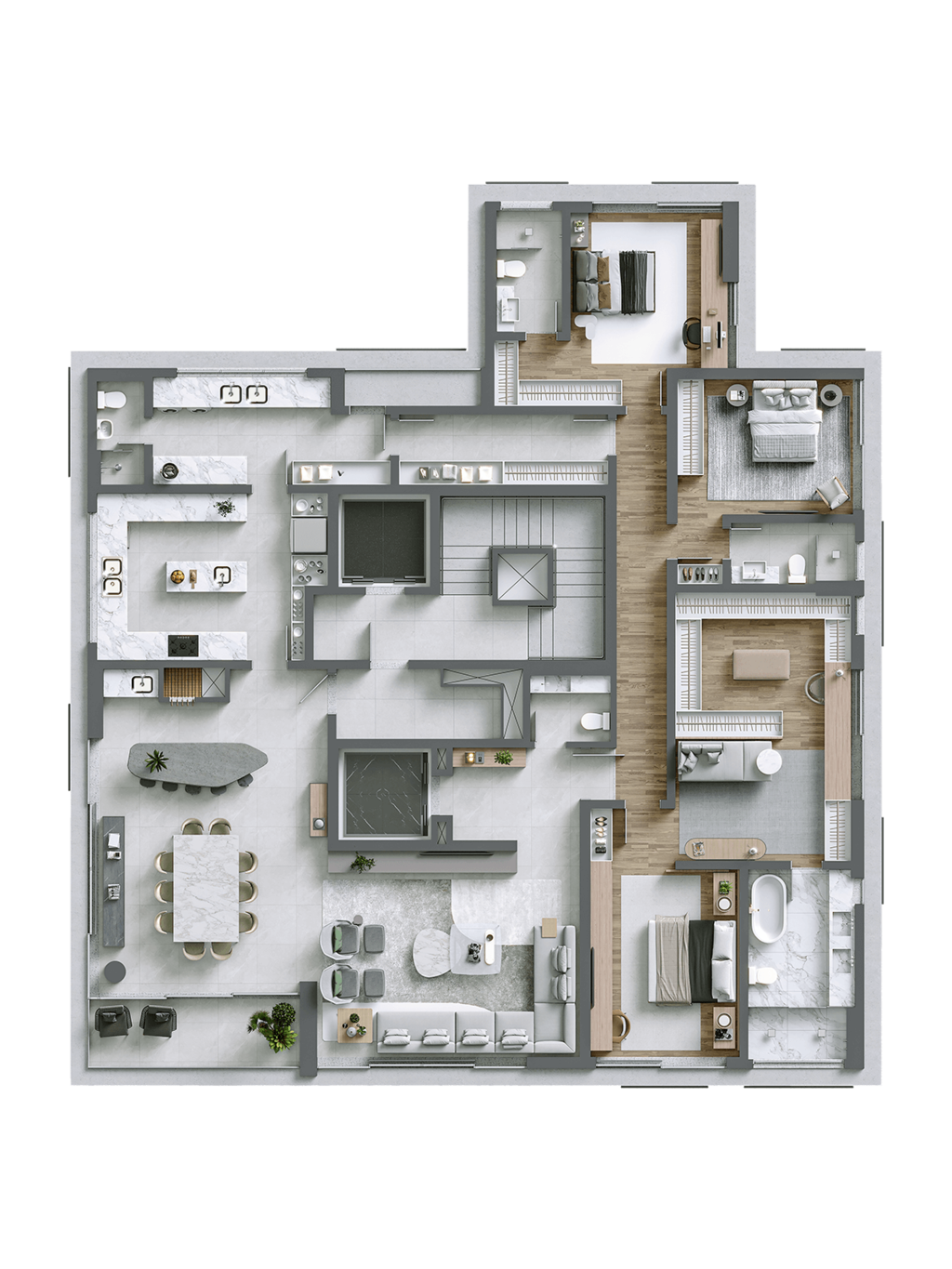 Planta 06 - 3 dorm 297m² - opção 1