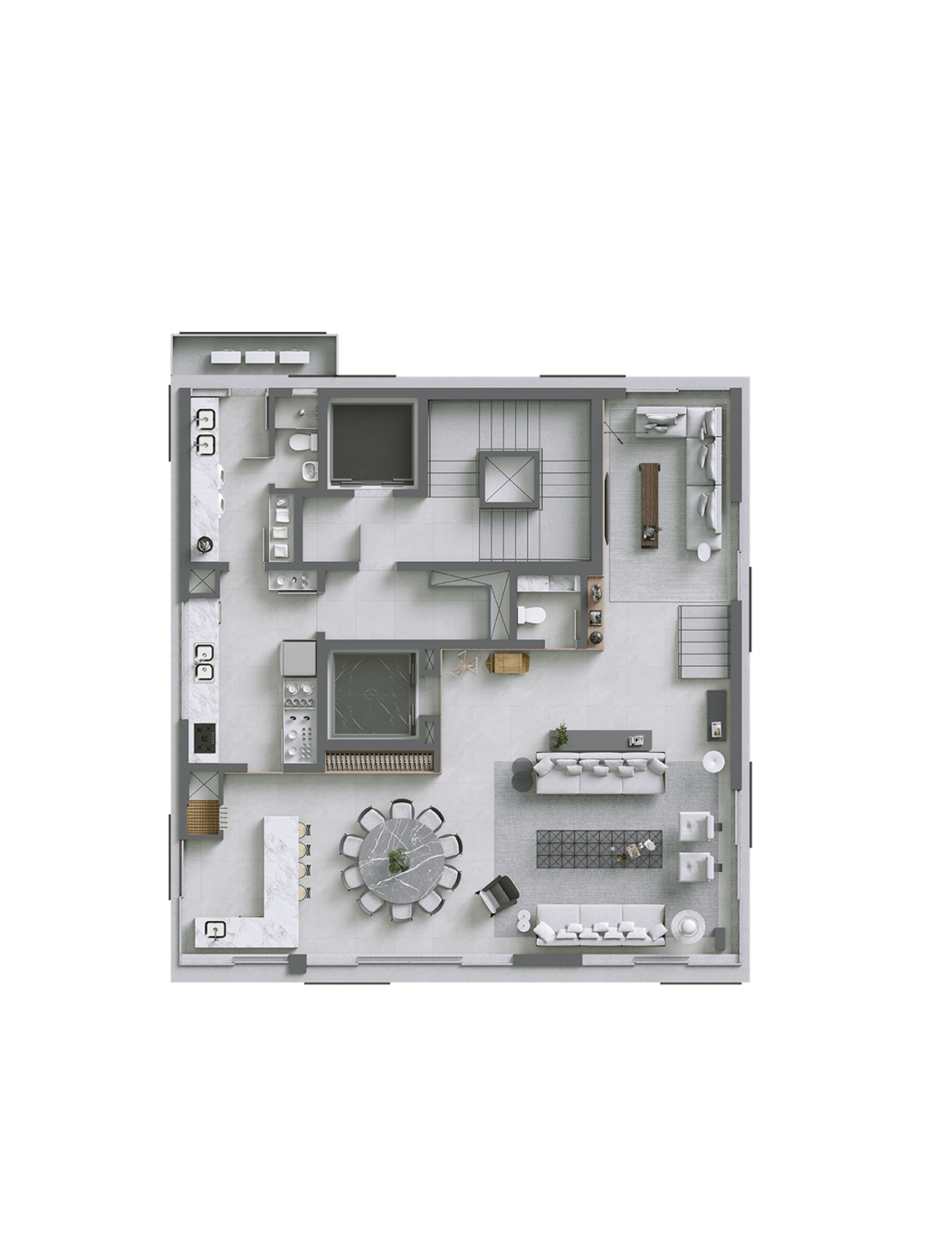 Planta 08 - 4 dorm 305m² - duplex - inferior