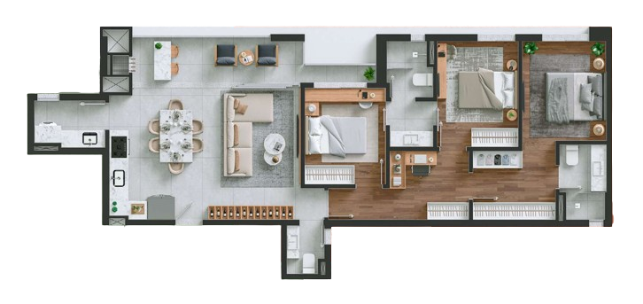 Planta 05 - 3 dorm 103m²