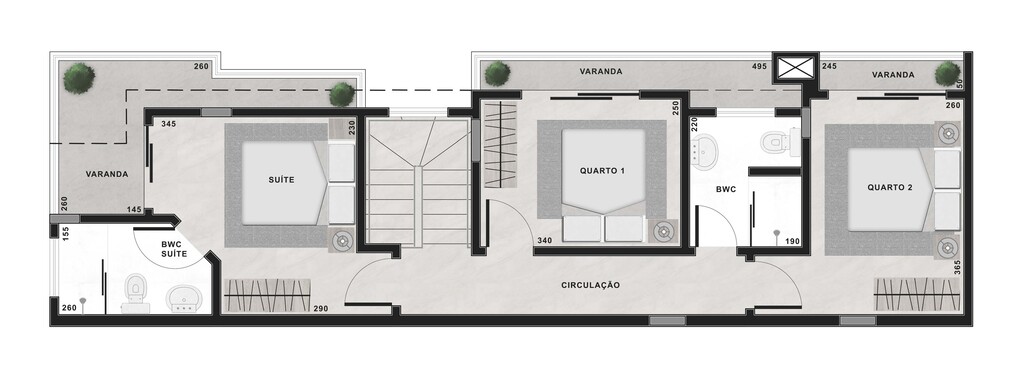 Planta 10 - 3 dorm 129,28m² - cobertura duplex - superior