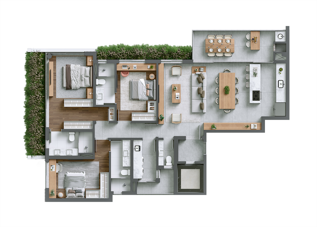 Planta 05 - 3 dorm 150,30m²