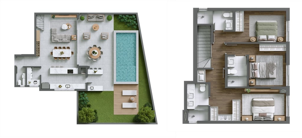 Planta 17 - 3 dorm 235,89m² - garden