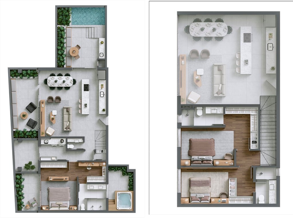 Planta 16 - 3 dorm 228,32m² - garden