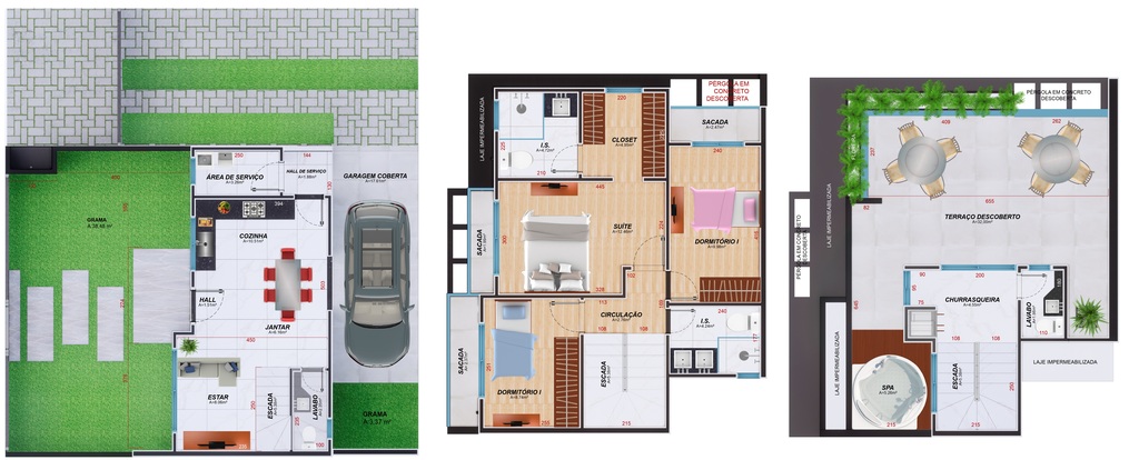 Planta 03 - 3 dorm 169,65m²