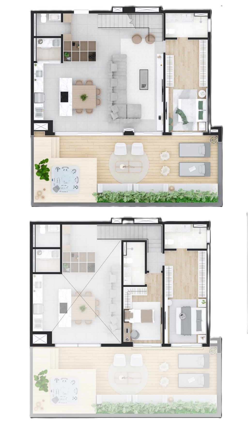 Planta 12 - 3 dorm 215m² - garden