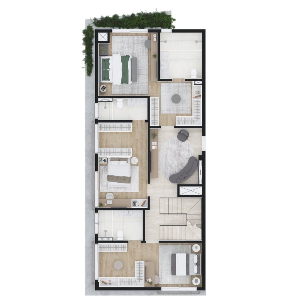 Planta 15 - 3 dorm 235m² - cobertura duplex - inferior