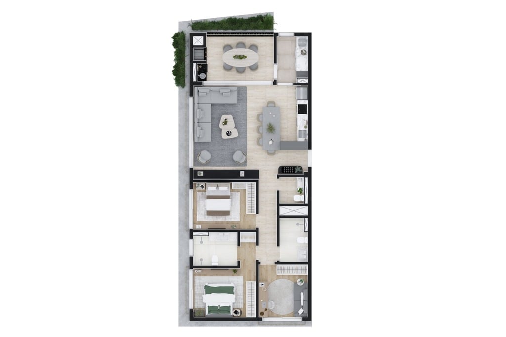 Planta 08 - 3 dorm 117m²