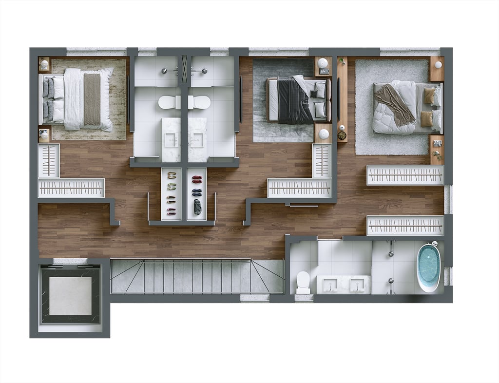 Planta 14 - 3 dorm 225,00m² - cobertura duplex - superior