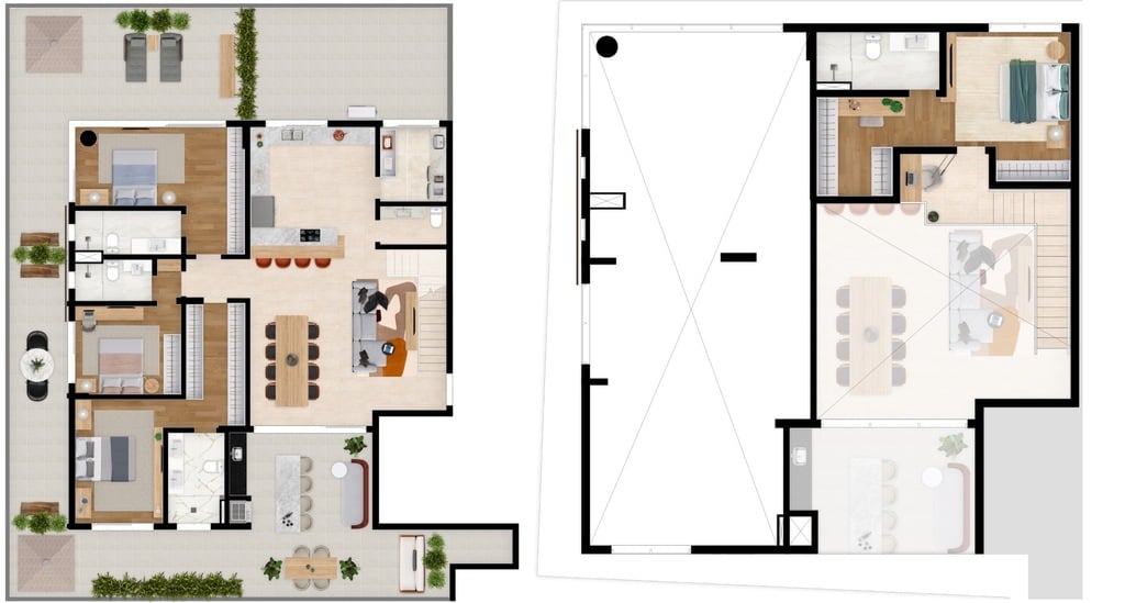 Planta 02 - 4 dorm 188,77m² - garden