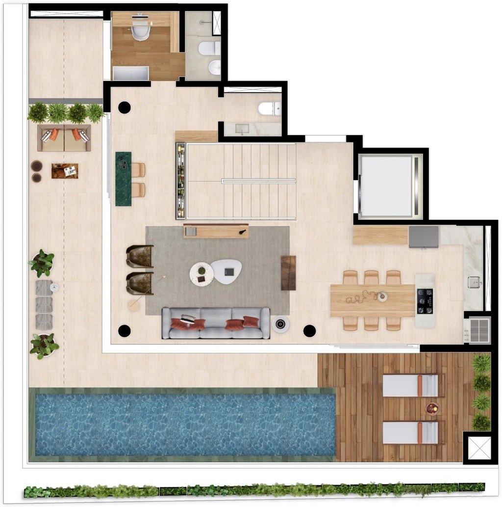 Planta 08 - 4 dorm 340m² - cobertura duplex - superior