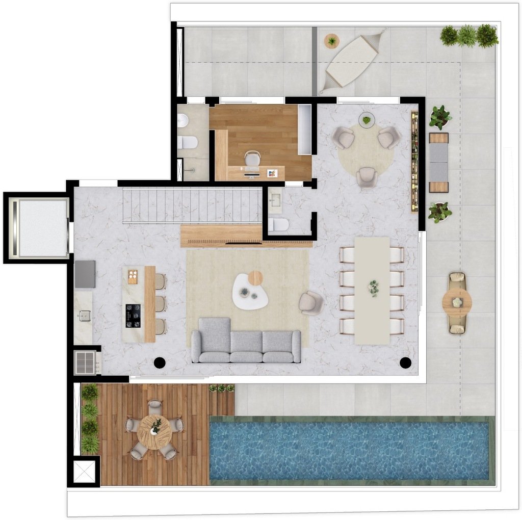 Planta 12 - 4 dorm 416m² - cobertura duplex - superior