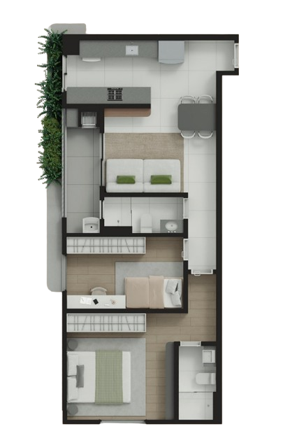 Planta 06 - 2 dorm 64,26m²