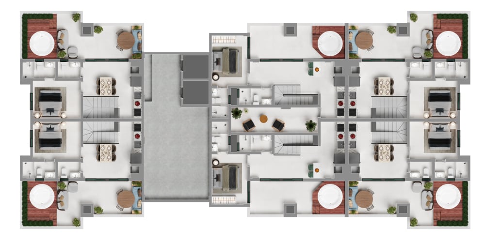 Pavimento cobertura duplex - superior