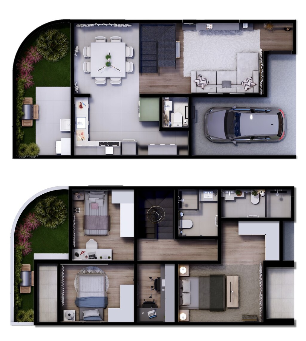 Planta 01 - 3 dorm 112 08m²