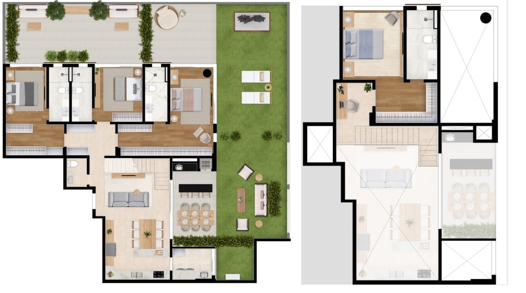 Planta 05 - 4 dorm 210,17m² - garden