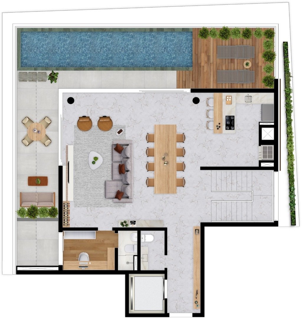 Planta 10 - 4 dorm 349m² - cobertura duplex - superior