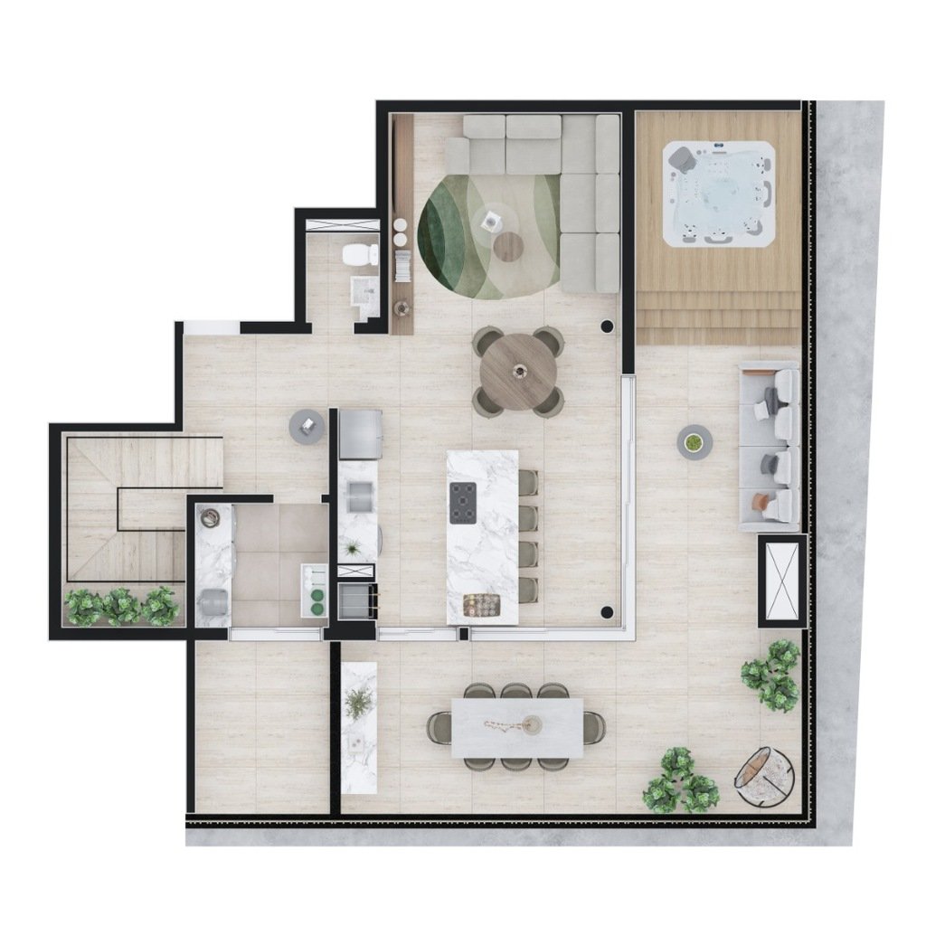 Planta 20 - 3 dorm 242m² - cobertura duplex - superior