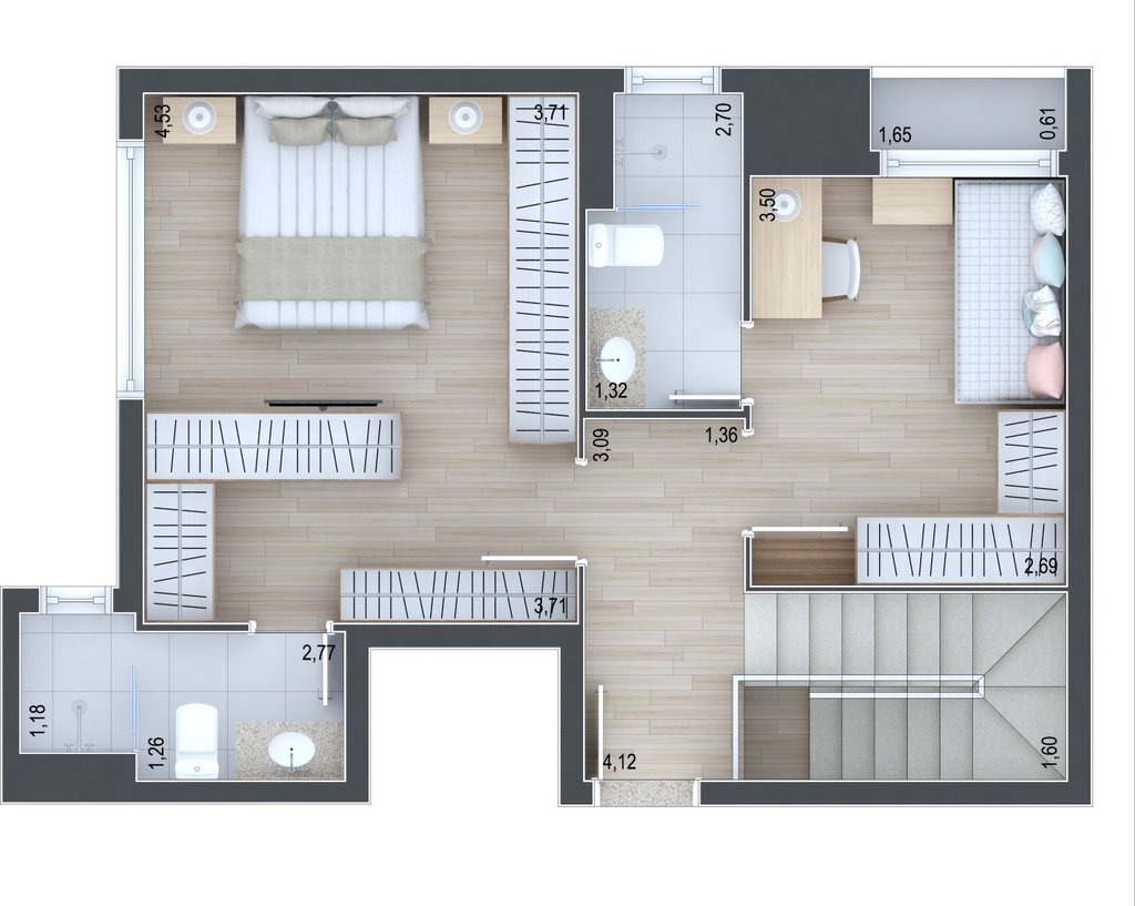 Planta 08 - 2 dorm 110,73m² - duplex - superior