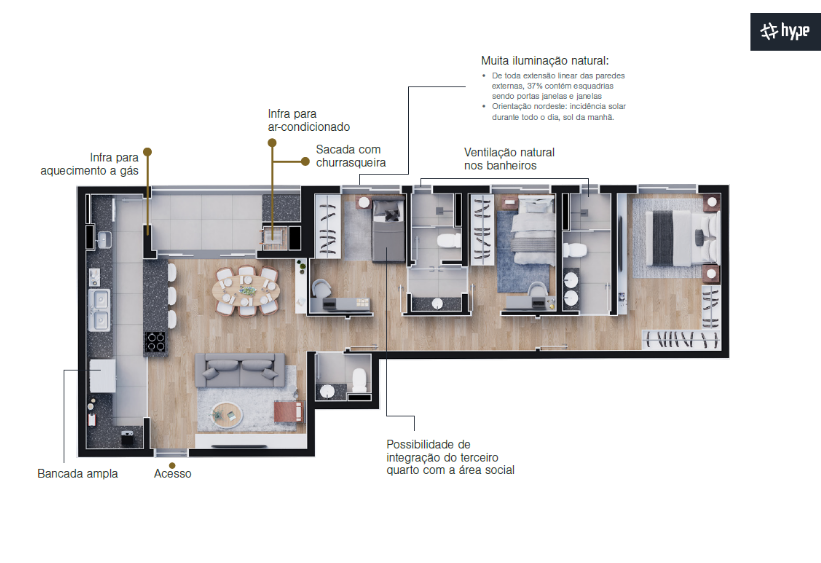 Planta 04 - 3 dorm 93,45m²