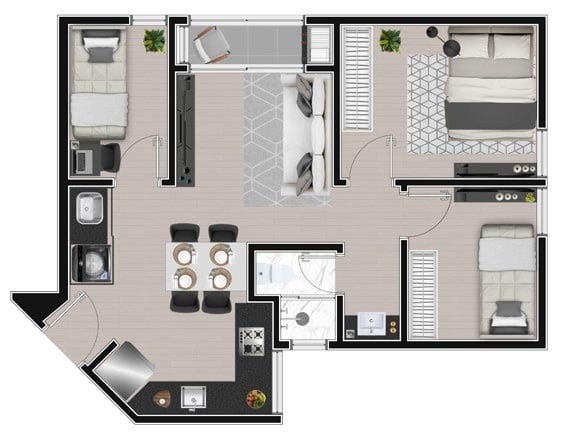 Planta 05 - 3 dorm 47 27m²