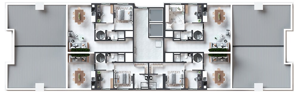 Pavimento cobertura duplex - superior