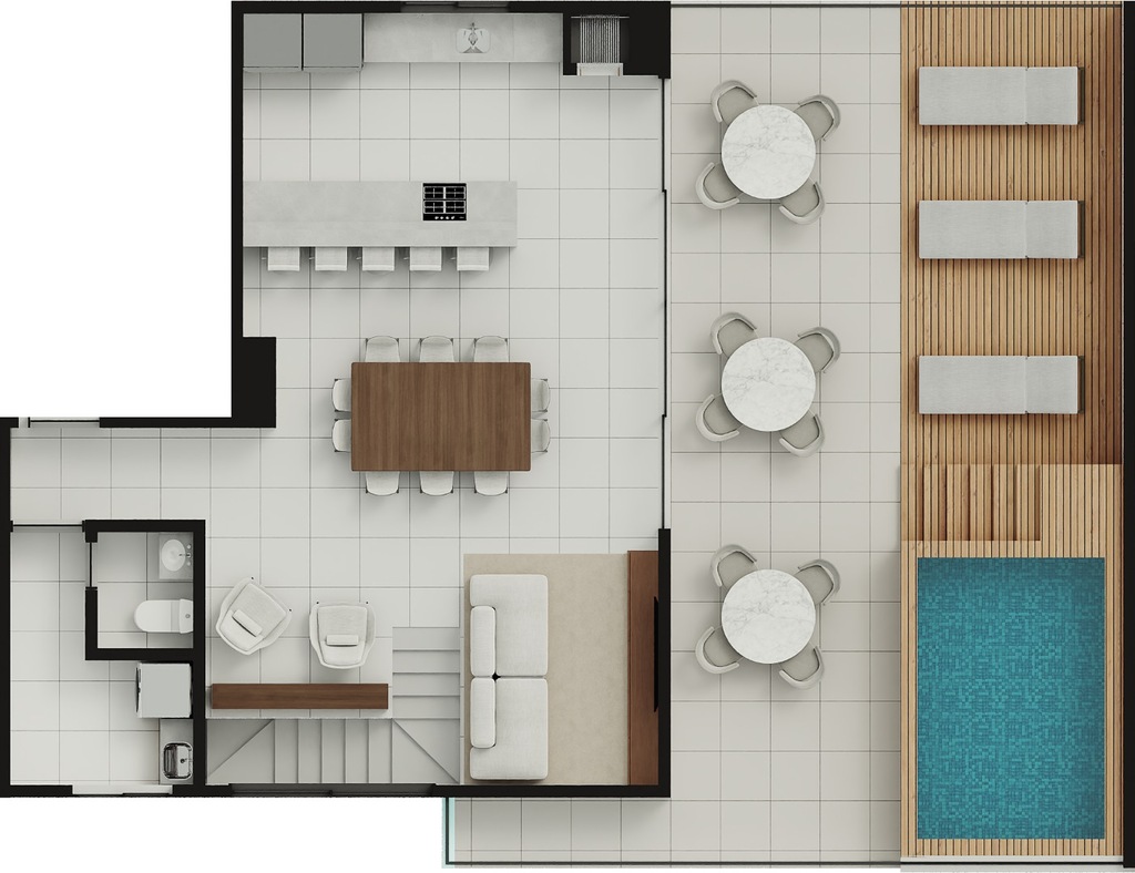 Planta 06 - 3 dorm 245,08m² - cobertura duplex - superior