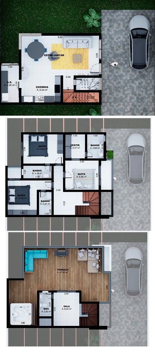 Planta 02 - 3 dorm 259,39m²